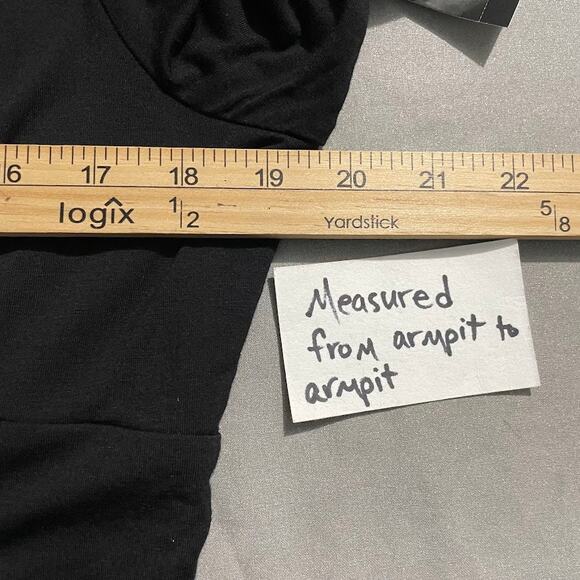 AB Studio Ruched Black Top Size XL Office Siren Blouson Stretch Knit Preppy Y2K - Picture 8 of 11